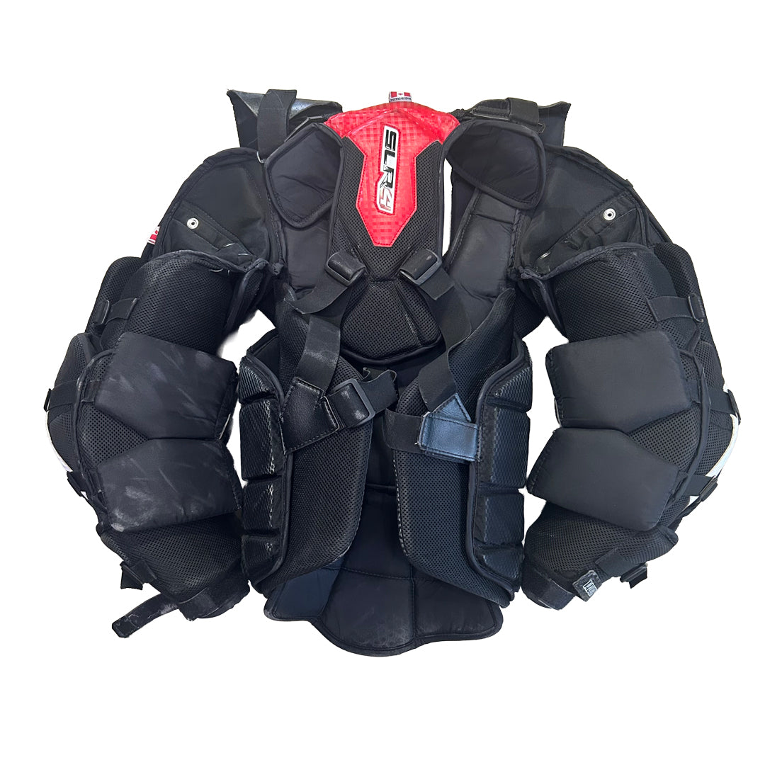 Vaughn Ventus SLR4 Pro Carbon – Plastron de gardien de but Pro d'occasion (noir/rouge)